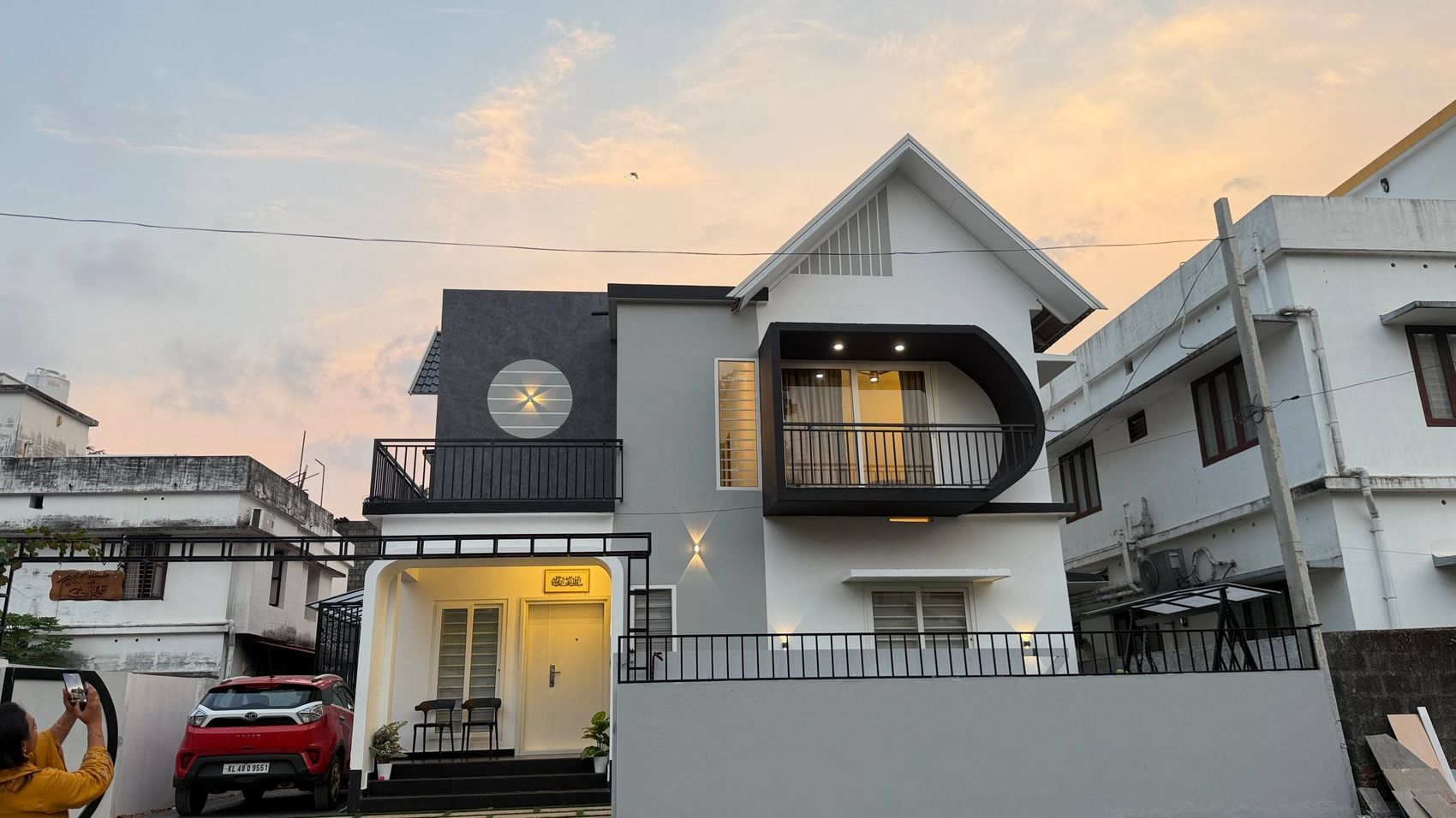 Badusha Residence, a contemporary two-storey house in Alappuzha designed and built by Gravity Architectural Studio
